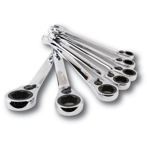 Reversible Ratcheting Gear Spanners - Wave & Open-end combination Set - Metric - Warren & Brown - Promark Creations